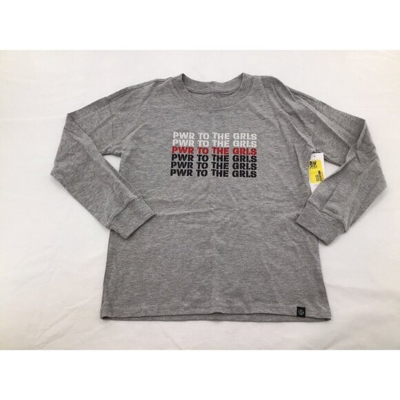Treasure & Bond Gray Crew Tee Pwr To The Girls Pullover Graphic Shirt XL 14/16 - Picture 1 of 3